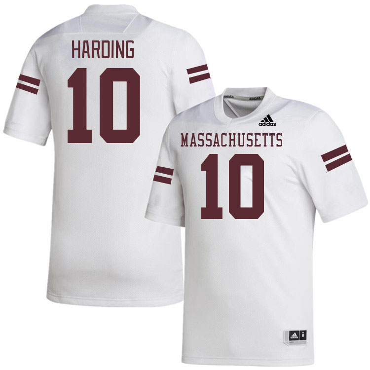 Massachusetts Minutemen #10 T.Y. Harding College Football Jerseys Stitched-White